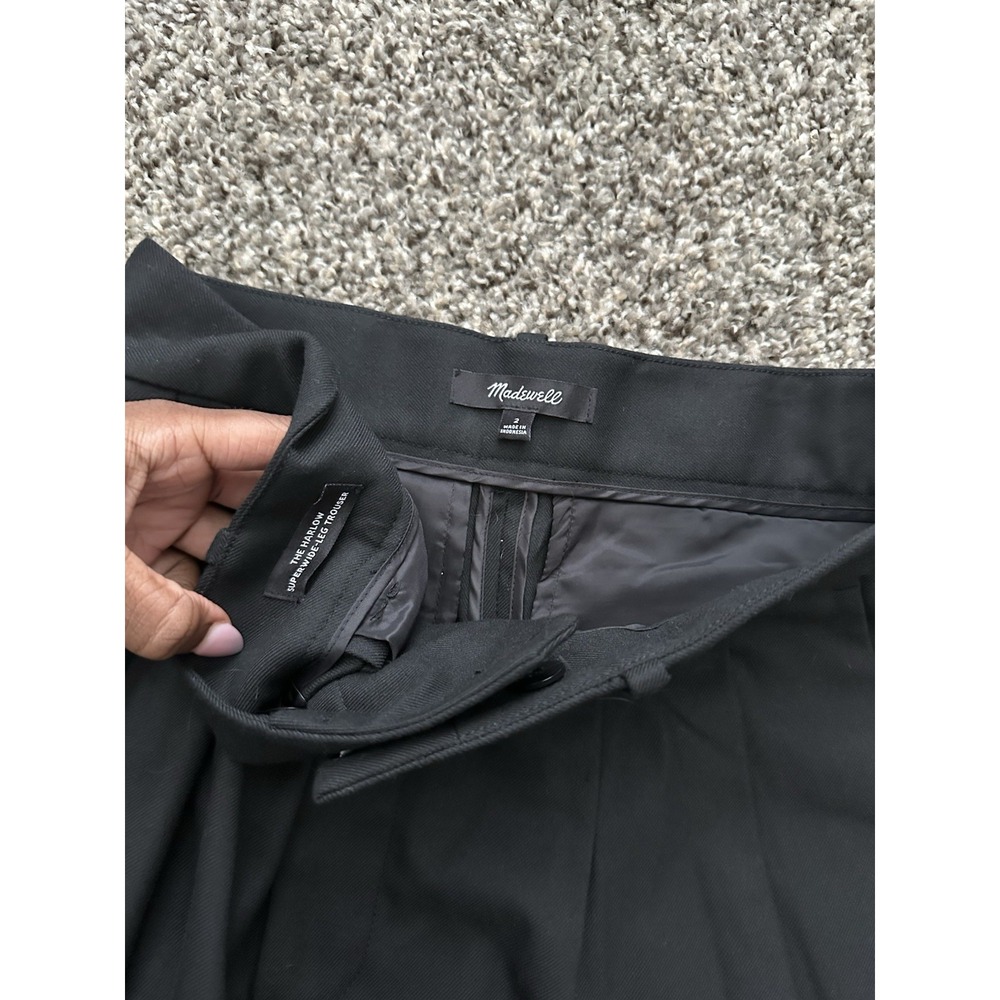 Madewell The Harlow Superwide-Leg Trouser Black Size 2 Pleated High Rise - Picture 7 of 12